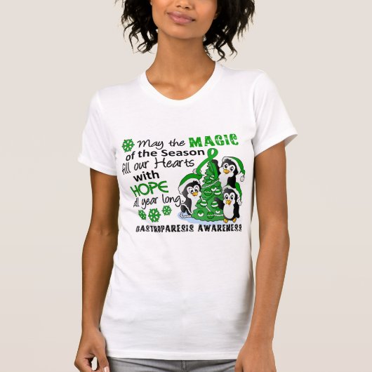 クリスマスのペンギンGastroparesis Tシャツ (正面)
