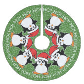 クリスマスのペンギンHo! HO! Ho! ブラッシュドポリエステルツリースカート (正面)