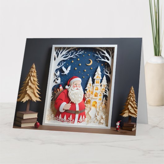 クリスマスのペーパークラフト カード (正面)