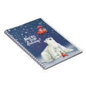 クリスマスのホッキョクグマとフェスティバル格言 ノートブック (右側)