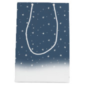 クリスマスのホッキョクグマと星 ミディアムペーパーバッグ (裏面)