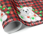 クリスマスのホッキョクグマの子ネコ ラッピングペーパー (ロールコーナー)