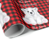 クリスマスのホッキョクグマの子ネコ ラッピングペーパー (ロールコーナー)