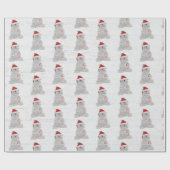 クリスマスのホッキョクグマの木の板 ラッピングペーパー (フラット)