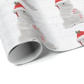 クリスマスのホッキョクグマの木の板 ラッピングペーパー (ロールコーナー)