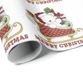 クリスマスのホッキョクグマ包装紙 ラッピングペーパー (ロールコーナー)