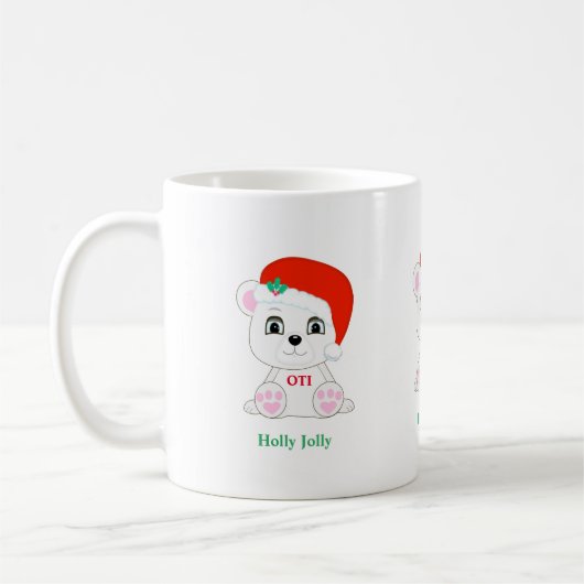 クリスマスのホッキョクグマ コーヒーマグカップ (左)