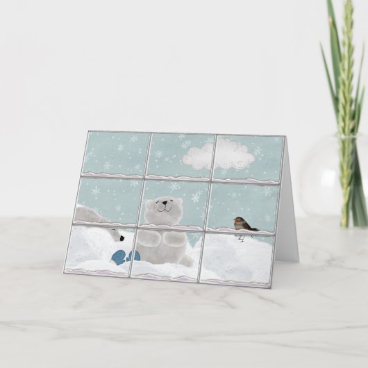 クリスマスのホッキョクグマ シーズンカード (正面)