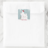 クリスマスのホッキョクグマ スクエアシール (バッグ)