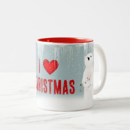 クリスマスのホッキョクグマ ツートーンマグカップ
