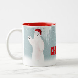 クリスマスのホッキョクグマ ツートーンマグカップ