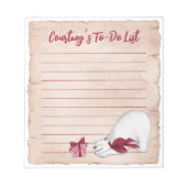 クリスマスのホッキョクグマ ノートパッド (正面)