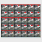 クリスマスのホッキョクグマ ラッピングペーパー (フラット)