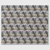 クリスマスのホッキョクグマ ラッピングペーパー (フラット)