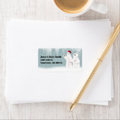 クリスマスのホッキョクグマ ラベル (インサイチュ)