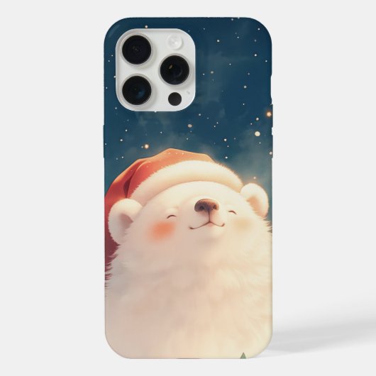 クリスマスのホッキョクグマ iPhoneケース (裏面)