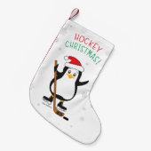 クリスマスのホッケーのペンギン スモールクリスマスストッキング (正面 (吊り時))
