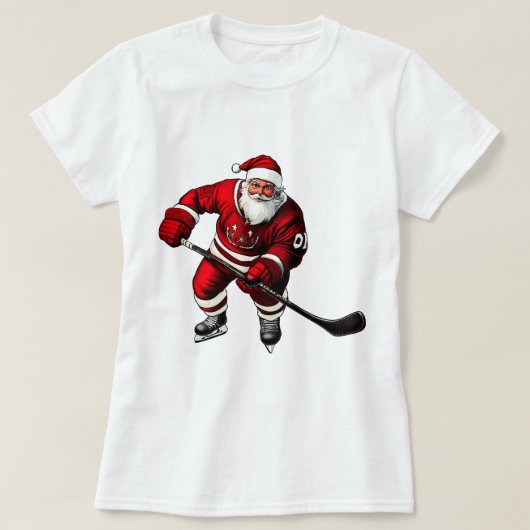 クリスマスのホッケー選手 Tシャツ (デザイン正面)
