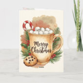 クリスマスのホッコリココアクッキーとヒイラギのクリスマス カード (裏面)
