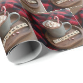 クリスマスのホットココアとキャンディーケーン ラッピングペーパー (ロールコーナー)