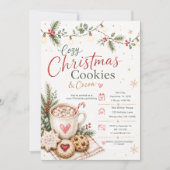 クリスマスのホットココアとクッキー招待状 招待状 (正面)