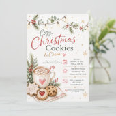 クリスマスのホットココアとクッキー招待状 招待状 (スタンド正面)
