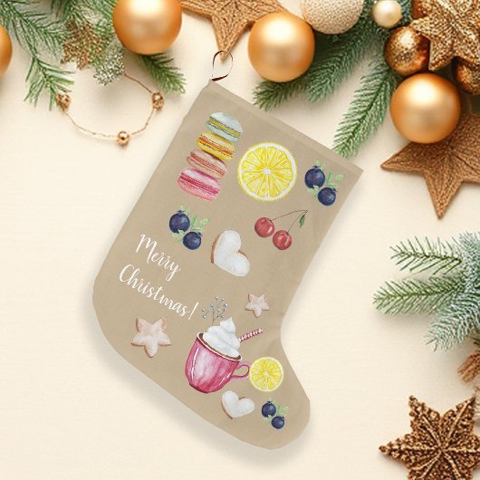 クリスマスのホットココアと良い願い事 ラージクリスマスストッキング