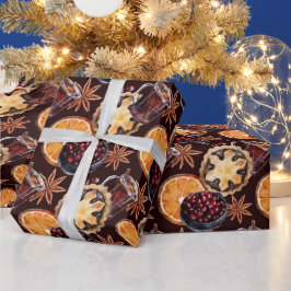 クリスマスのホットシイダーをあなた好みに ラッピングペーパー