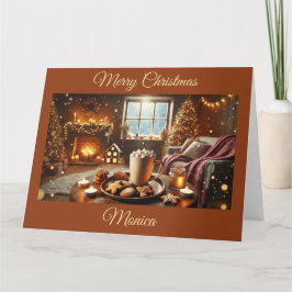 クリスマスのホットチョコレートとクッキー カード
