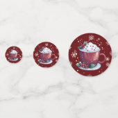 クリスマスのホットチョコレートのカップ | 赤 コンフェッティ (裏面)