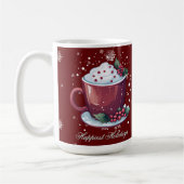 クリスマスのホットチョコレートカップ 赤いコーヒーマグ コーヒーマグカップ (左)