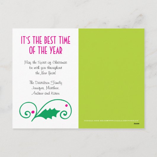 クリスマスのホリすてきー写真はがき シーズンポストカード (裏面)