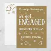 クリスマスのホリデーエンゲージメント発表 案内状 (正面/裏面)
