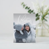 クリスマスのホリデー ウィッシュ フォト ポストカード (スタンド正面)