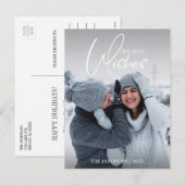 クリスマスのホリデー ウィッシュ フォト ポストカード (正面/裏面)