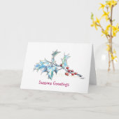 クリスマスのホリーデコレーション カード (黄色い花)