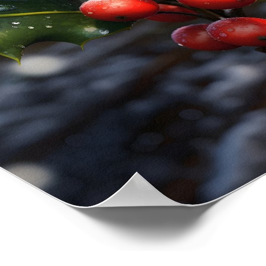 クリスマスのホリ素晴らしー写真 ポスター (角)