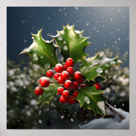 クリスマスのホリ素晴らしー写真 ポスター