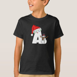 クリスマスのホワイトレターA Tシャツ