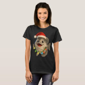 クリスマスのホワイト・ブラックバス Tシャツ (正面フル)