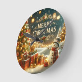 クリスマスのホーム ウォールクロック (傾斜)