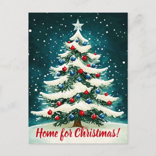 クリスマスのホーム ポストカード (正面)