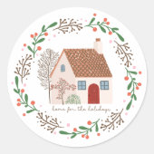 クリスマスのホーム ラウンドシール (正面)