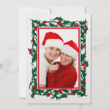 クリスマスのホーリーと実のボーダー写真