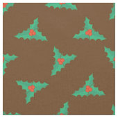 クリスマスのホーリーの実と葉 ファブリック (クローズアップ)