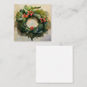 クリスマスのホーリーの花飾り ノートカード (正面/裏面)
