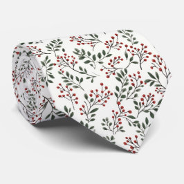 クリスマスのホーリーベリーとグリーン ネクタイ