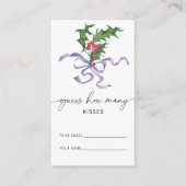 クリスマスのホーリー - キスの数を当ててみて。結婚式前のお披露目パーティー エンクロージャーカード (正面)
