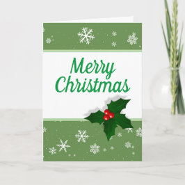 クリスマスのホーリー ツリー ベリー スノーフレーク シーズンカード