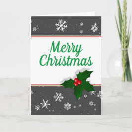 クリスマスのホーリー ツリー ベリー スノーフレーク シーズンカード